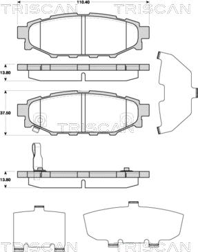 Triscan 8110 68184 - Kit pastiglie freno, Freno a disco autozon.pro