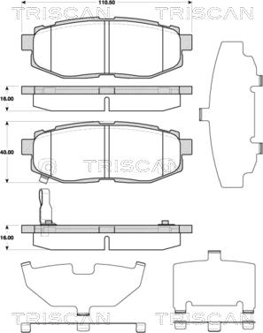 Triscan 8110 68183 - Kit pastiglie freno, Freno a disco autozon.pro