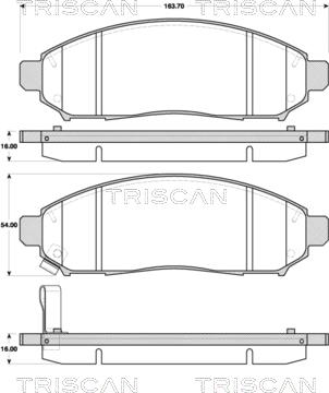 Triscan 8110 14046 - Kit pastiglie freno, Freno a disco autozon.pro