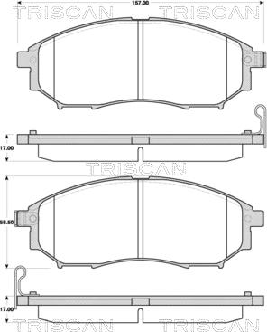 Triscan 8110 14047 - Kit pastiglie freno, Freno a disco autozon.pro