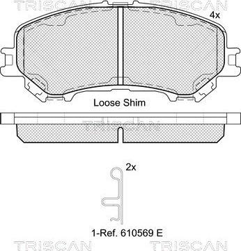 Triscan 8110 14064 - Kit pastiglie freno, Freno a disco autozon.pro