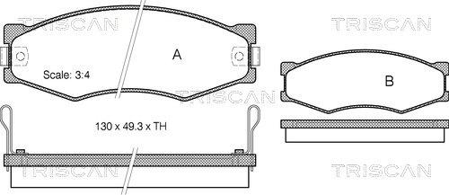 Triscan 8110 14103 - Kit pastiglie freno, Freno a disco autozon.pro