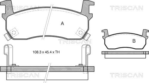 Triscan 8110 14129 - Kit pastiglie freno, Freno a disco autozon.pro