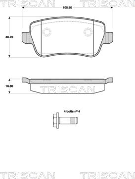 Triscan 8110 15043 - Kit pastiglie freno, Freno a disco autozon.pro