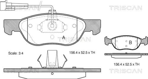 Triscan 8110 15005 - Kit pastiglie freno, Freno a disco autozon.pro