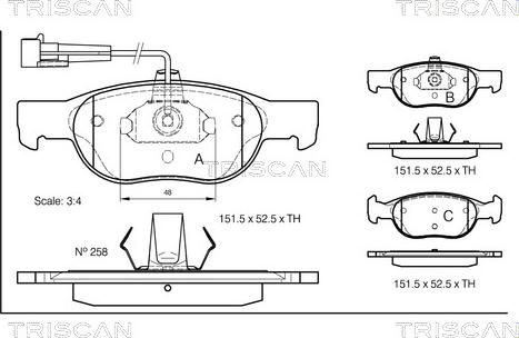 Triscan 8110 15006 - Kit pastiglie freno, Freno a disco autozon.pro