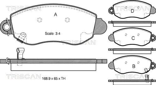 Triscan 8110 16007 - Kit pastiglie freno, Freno a disco autozon.pro