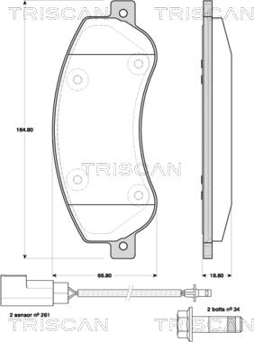 Triscan 8110 16019 - Kit pastiglie freno, Freno a disco autozon.pro