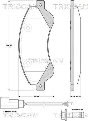 Triscan 8110 16017 - Kit pastiglie freno, Freno a disco autozon.pro