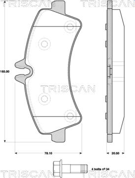 Triscan 8110 10559 - Kit pastiglie freno, Freno a disco autozon.pro