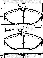 Triscan 8110 10554 - Kit pastiglie freno, Freno a disco autozon.pro