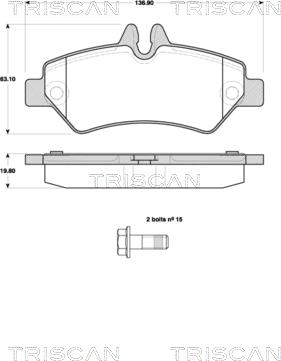 Triscan 8110 10558 - Kit pastiglie freno, Freno a disco autozon.pro