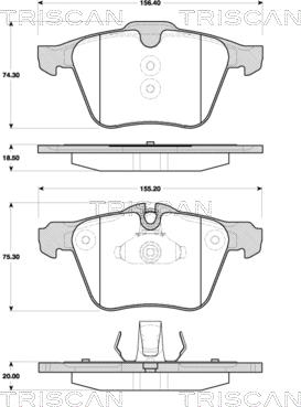 Triscan 8110 10565 - Kit pastiglie freno, Freno a disco autozon.pro