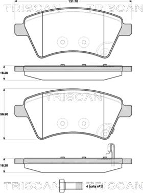 Triscan 8110 10566 - Kit pastiglie freno, Freno a disco autozon.pro