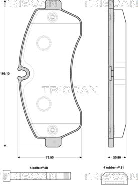 Triscan 8110 10560 - Kit pastiglie freno, Freno a disco autozon.pro