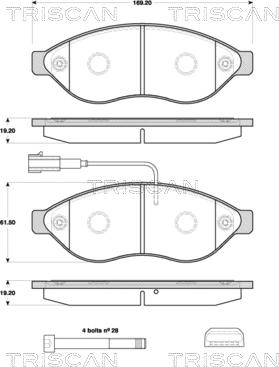 Triscan 8110 10562 - Kit pastiglie freno, Freno a disco autozon.pro