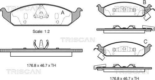 Triscan 8110 10514 - Kit pastiglie freno, Freno a disco autozon.pro