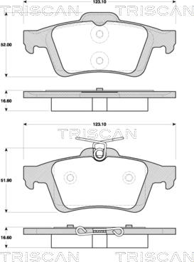 Triscan 8110 10570 - Kit pastiglie freno, Freno a disco autozon.pro