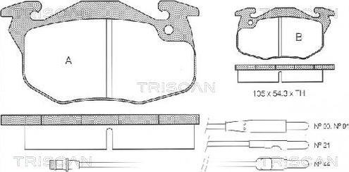 Triscan 8110 10044 - Kit pastiglie freno, Freno a disco autozon.pro