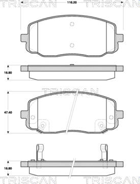 Triscan 8110 18017 - Kit pastiglie freno, Freno a disco autozon.pro