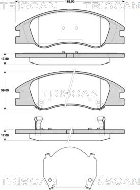 Triscan 8110 18022 - Kit pastiglie freno, Freno a disco autozon.pro