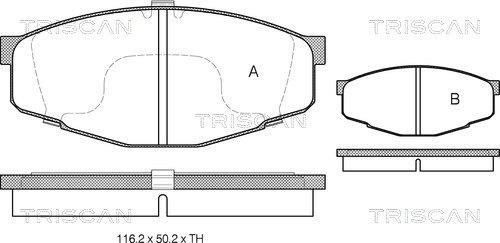 Triscan 8110 13065 - Kit pastiglie freno, Freno a disco autozon.pro