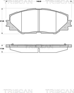 Triscan 8110 13068 - Kit pastiglie freno, Freno a disco autozon.pro