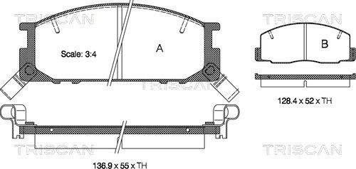 Triscan 8110 13004 - Kit pastiglie freno, Freno a disco autozon.pro