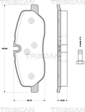 Triscan 8110 17025 - Kit pastiglie freno, Freno a disco autozon.pro