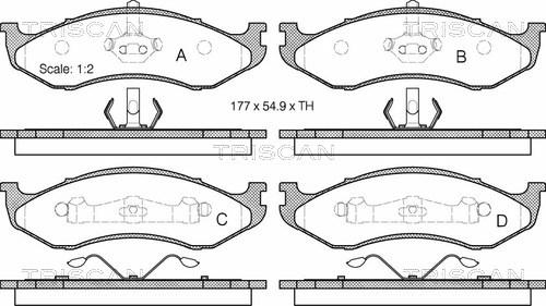 Triscan 8110 80525 - Kit pastiglie freno, Freno a disco autozon.pro