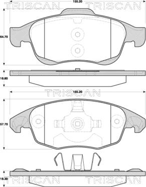 Triscan 8110 38005 - Kit pastiglie freno, Freno a disco autozon.pro