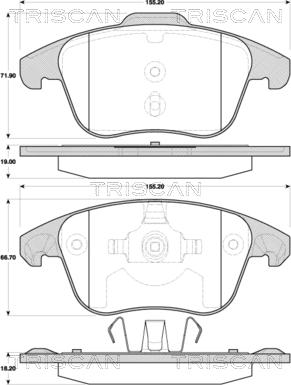 Triscan 8110 38006 - Kit pastiglie freno, Freno a disco autozon.pro