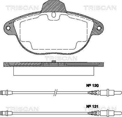 Triscan 8110 38003 - Kit pastiglie freno, Freno a disco autozon.pro