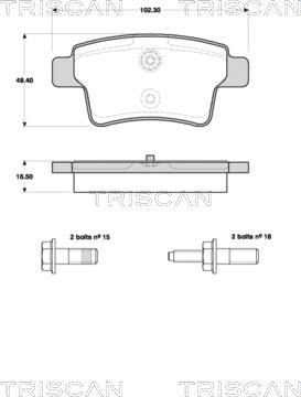 Triscan 8110 38007 - Kit pastiglie freno, Freno a disco autozon.pro