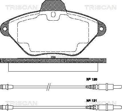 Triscan 8110 38180 - Kit pastiglie freno, Freno a disco autozon.pro