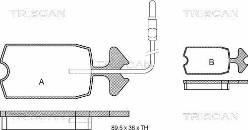 Triscan 8110 38716 - Kit pastiglie freno, Freno a disco autozon.pro