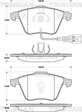 Triscan 8110 29069 - Kit pastiglie freno, Freno a disco autozon.pro