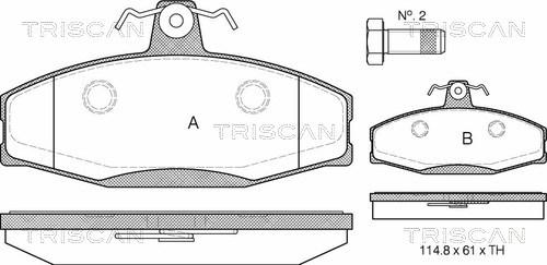 Triscan 8110 29007 - Kit pastiglie freno, Freno a disco autozon.pro