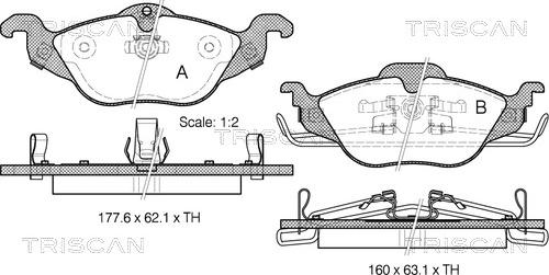 Triscan 8110 24007 - Kit pastiglie freno, Freno a disco autozon.pro