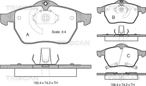 Triscan 8110 24011 - Kit pastiglie freno, Freno a disco autozon.pro