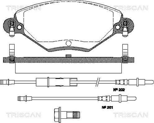 Triscan 8110 28019 - Kit pastiglie freno, Freno a disco autozon.pro