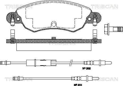 Triscan 8110 28016 - Kit pastiglie freno, Freno a disco autozon.pro