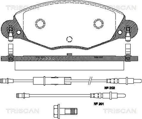 Triscan 8110 28018 - Kit pastiglie freno, Freno a disco autozon.pro