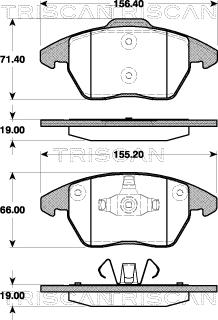 Triscan 8110 28038 - Kit pastiglie freno, Freno a disco autozon.pro