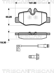 Triscan 8110 23043 - Kit pastiglie freno, Freno a disco autozon.pro