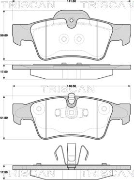 Triscan 8110 23054 - Kit pastiglie freno, Freno a disco autozon.pro