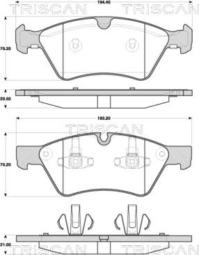 Triscan 8110 23051 - Kit pastiglie freno, Freno a disco autozon.pro