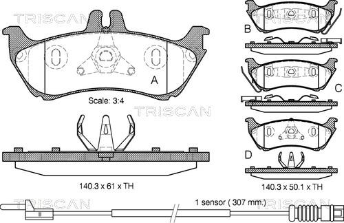 Triscan 8110 23029 - Kit pastiglie freno, Freno a disco autozon.pro