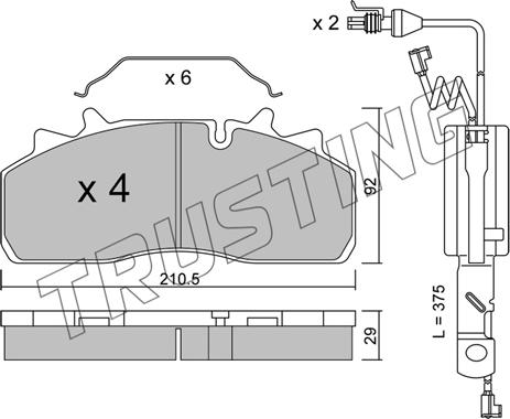 Trusting 947.0W - Kit pastiglie freno, Freno a disco autozon.pro