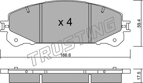 Trusting 954.0 - Kit pastiglie freno, Freno a disco autozon.pro